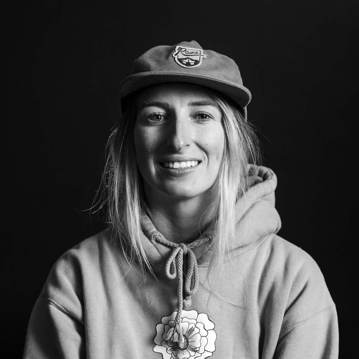 black and white studio portrait of Madison Blackley