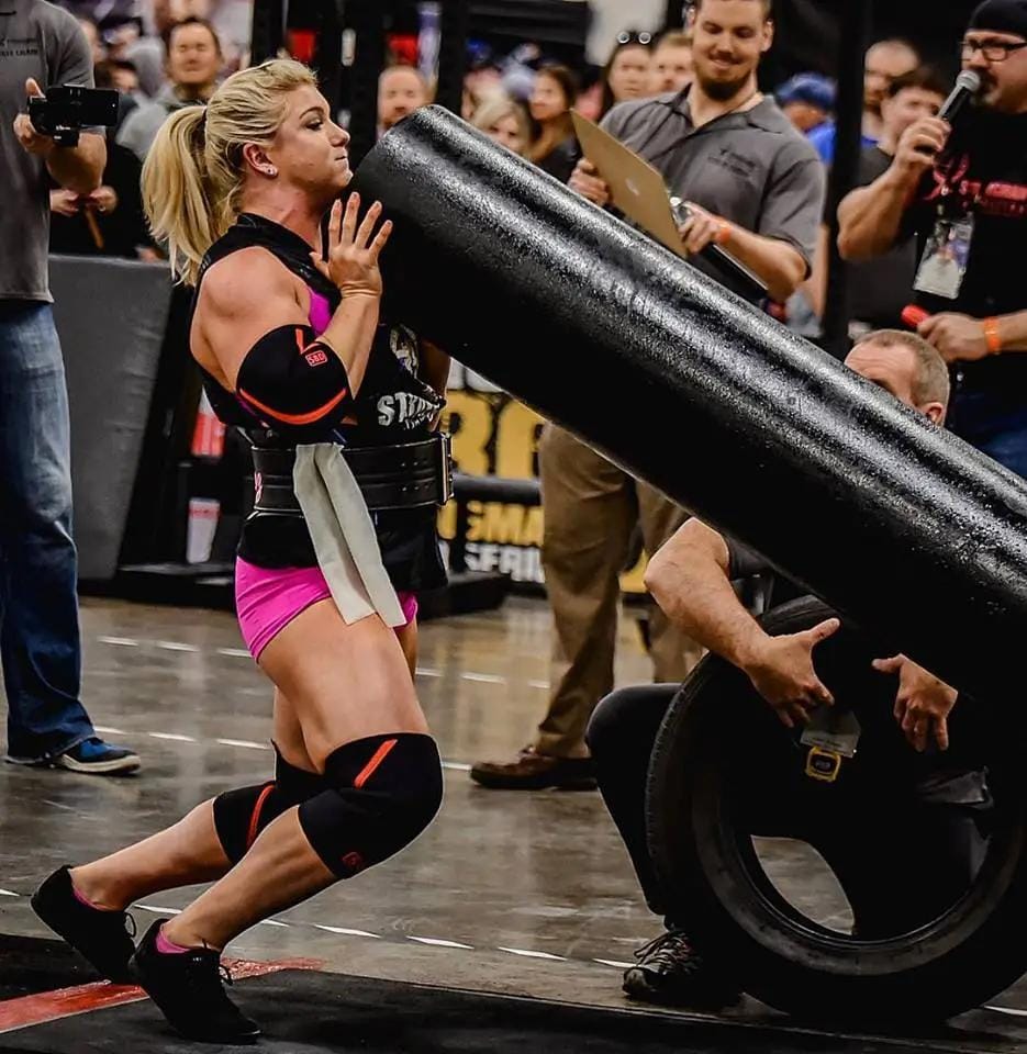 Brittany Diamond competing at a strongwoman event