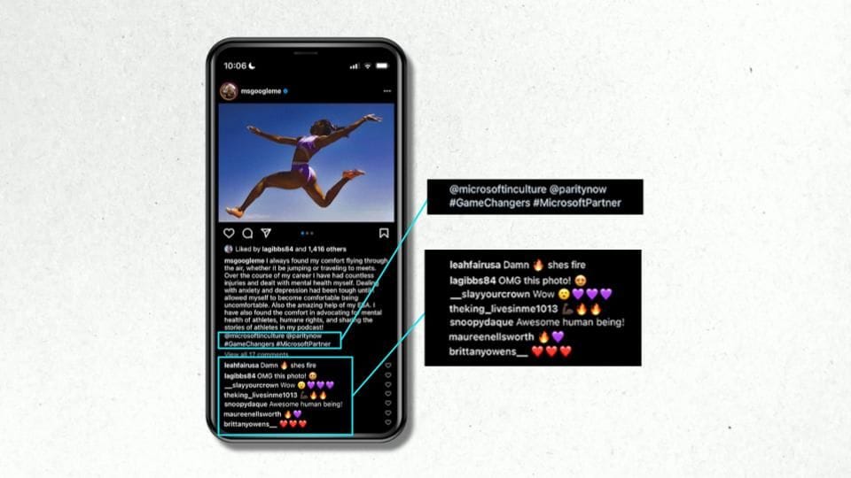 Image of a sponsored Instagram post by athlete Jasmine Todd