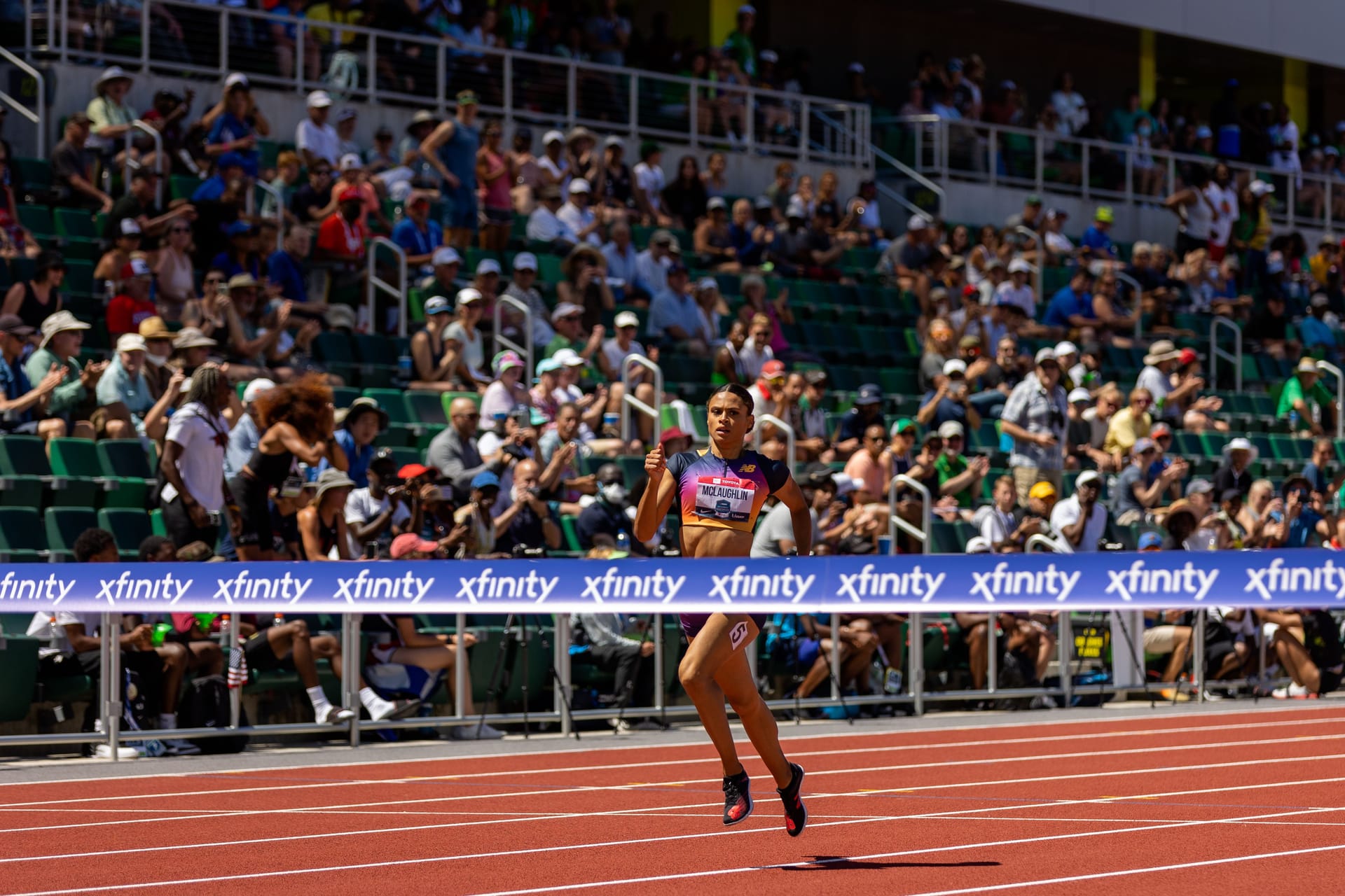 Sydney McLaughlin-Levrone running at a track & field event