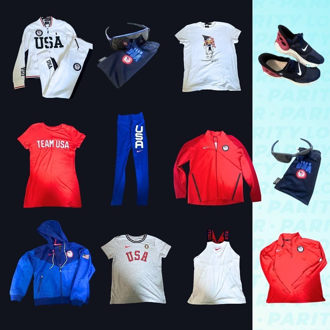 collage of Team USA apparel