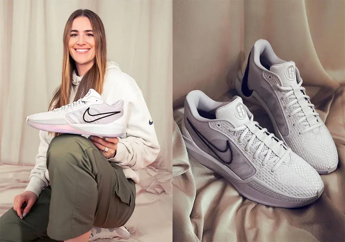 Sabrina Ionescu with her Nike collaboration sneakers